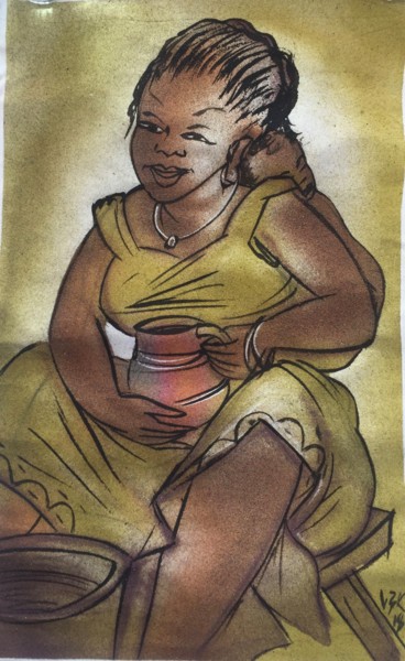 Scène de vie Peinture intitulée "Scène de vie" par Lbk Lbk, Œuvre d'art originale, Autre