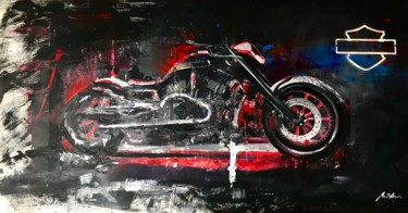 Painting titled "Harley Davidson Bar…" by Luka Zlatkovic, Original Artwork, Acrylic