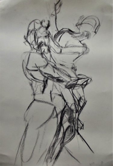 Disegno intitolato "Mitologias" da Francisca Duarte, Opera d'arte originale, Carbone