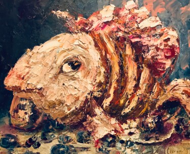 Картина под названием "Добродушная рыба" - M.Anna, Подлинное произведение искусства, Масло