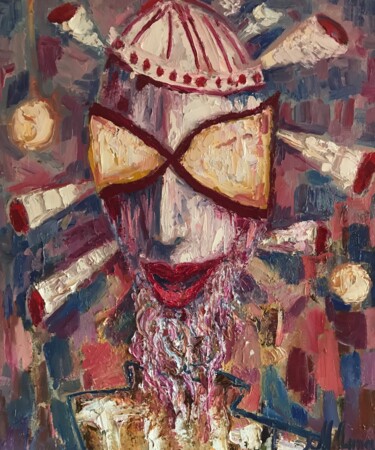 Картина под названием "Клоун" - M.Anna, Подлинное произведение искусства, Масло