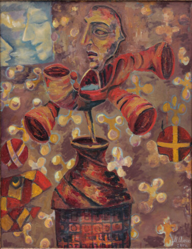Painting titled "Граница между двумя…" by M.Anna, Original Artwork, Oil