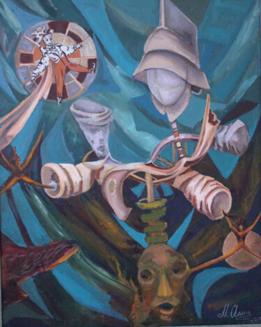 Картина под названием "Цирк жизни" - M.Anna, Подлинное произведение искусства, Масло