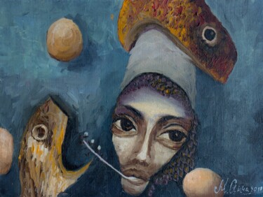 Malerei mit dem Titel "Материнский инстинкт" von M.Anna, Original-Kunstwerk, Öl