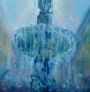 Pintura titulada "La fontaine de la C…" por M Batté Gauthier (M B), Obra de arte original, Oleo