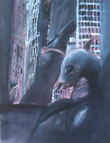 Malerei mit dem Titel "City ant" von M Batté Gauthier (M B), Original-Kunstwerk, Öl