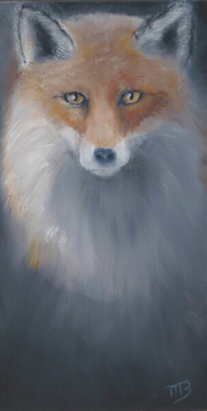 Peinture intitulée "Renard Roux" par M Batté Gauthier (M B), Œuvre d'art originale, Huile