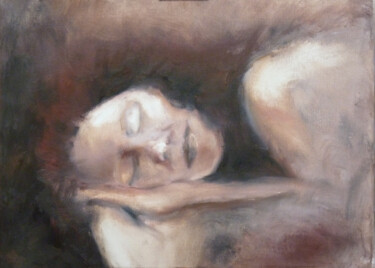 Pittura intitolato "L'endormie" da M Batté Gauthier (M B), Opera d'arte originale, Olio