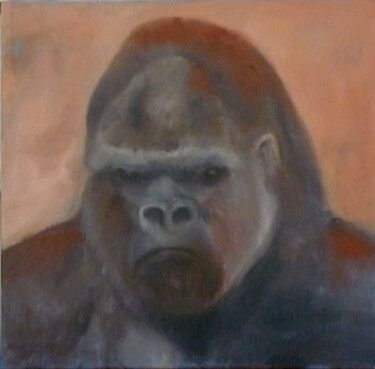 Peinture intitulée "Anger Gorilla" par M Batté Gauthier (M B), Œuvre d'art originale, Huile