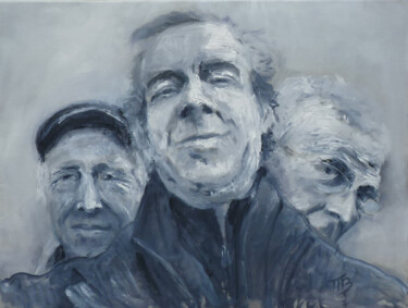 Schilderij getiteld "Brothers" door M Batté Gauthier (M B), Origineel Kunstwerk, Olie