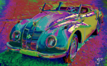 Automobile spirit Arts numériques intitulée "Automobile spirit" par Michèle Baylet-Brunet, Œuvre d'art originale, Peinture numérique Monté sur…