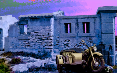 Tricar au crépuscule "Tricar au crépuscule" başlıklı Dijital Sanat Michèle Baylet-Brunet tarafından, Orijinal sanat, Dijital Resim Alüminyum üzer…