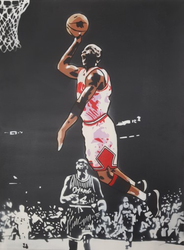 Картина под названием "MJ" - Olaf Bloda, Подлинное произведение искусства, Рисунок распылителем краски