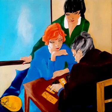 Peinture intitulée "Le chat voit tout" par Marie Bony, Œuvre d'art originale, Acrylique Monté sur Châssis en bois