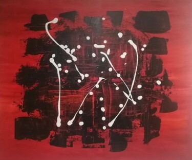 Painting titled "Red O 'clock" by M.C.O, Original Artwork, Acrylic