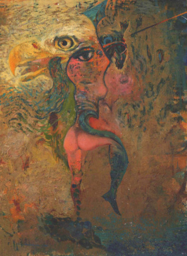 Pittura intitolato "selvaggio" da Maurizio Cavicchiola, Opera d'arte originale, Olio