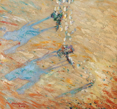 Pittura intitolato "cammelli" da Maurizio Cavicchiola, Opera d'arte originale, Olio
