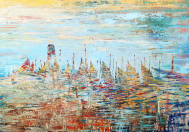 Painting titled "marea" by Maurizio Cavicchiola, Original Artwork, Oil