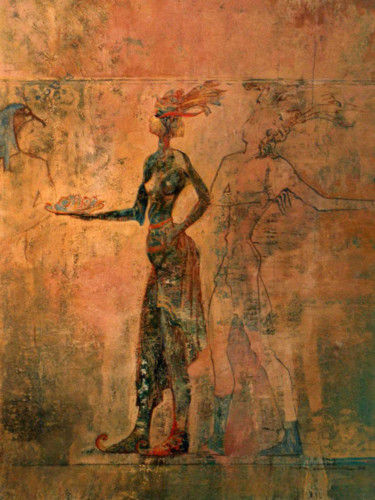 Pittura intitolato "figura reperto" da Maurizio Cavicchiola, Opera d'arte originale, Olio