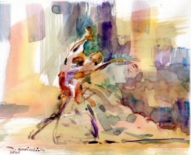 Painting titled "intimo #artistsuppo…" by Maurizio Cavicchiola, Original Artwork, Watercolor