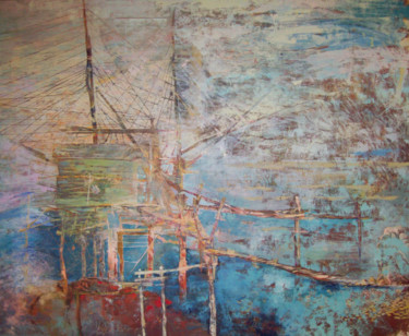 Painting titled "-Trabocco-" by Maurizio Cavicchiola, Original Artwork, Oil