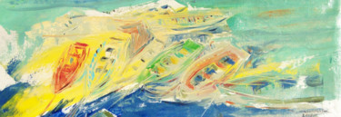 Malerei mit dem Titel "Barche alla deriva…" von Maurizio Cavicchiola, Original-Kunstwerk, Öl
