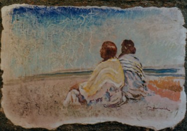 Pittura intitolato "Guardando ad occide…" da Maurizio Cavicchiola, Opera d'arte originale, Encausti