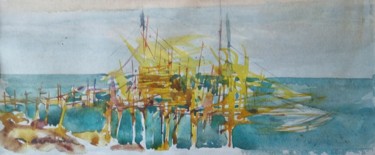 Painting titled ""Trabocco"" by Maurizio Cavicchiola, Original Artwork, Watercolor