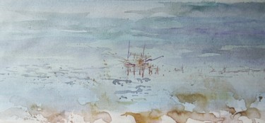 Painting titled "Trabocco 2" by Maurizio Cavicchiola, Original Artwork, Watercolor
