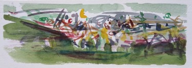 Malerei mit dem Titel ""Migrazioni"" von Maurizio Cavicchiola, Original-Kunstwerk, Aquarell