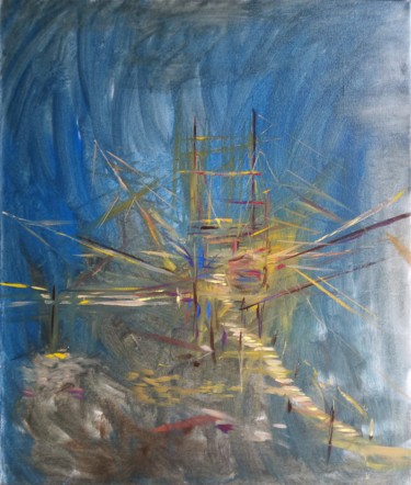 Painting titled ""Trabocco" 3" by Maurizio Cavicchiola, Original Artwork, Oil