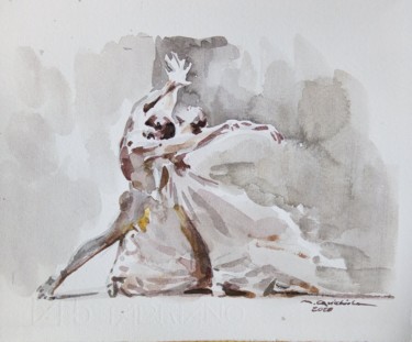 Painting titled "Passione" by Maurizio Cavicchiola, Original Artwork, Watercolor