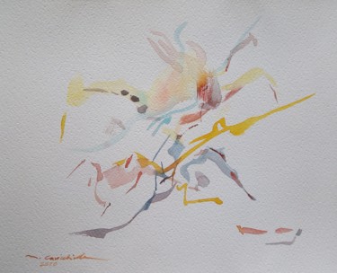 Pittura intitolato "Danzante" da Maurizio Cavicchiola, Opera d'arte originale, Acquarello