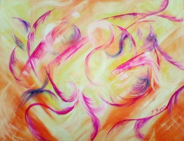 Painting titled "HAPPINESS" by Maria Choreme, Original Artwork, Oil