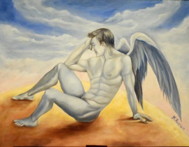 Картина под названием "ANGEL" - Maria Choreme, Подлинное произведение искусства, Масло