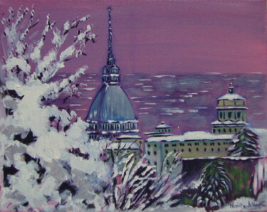 Painting titled "TORINO" by M.D-Agostino, Original Artwork, Acrylic Mounted on Wood Panel