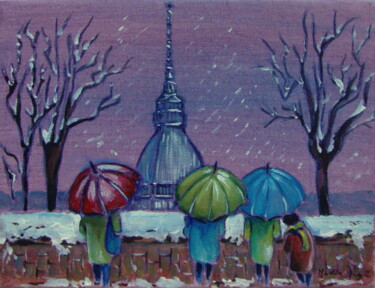 Painting titled "SOTTO LA NEVE" by M.D-Agostino, Original Artwork, Acrylic