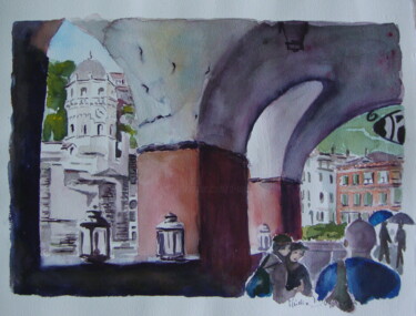 Painting titled "VERNAZZA - Giornata…" by M.D-Agostino, Original Artwork, Watercolor
