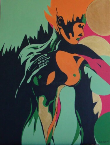 Painting titled "Come la natura..."R…" by M.D-Agostino, Original Artwork, Acrylic Mounted on Wood Panel
