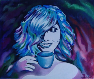 Картина под названием "Coffee" - M.D-Agostino, Подлинное произведение искусства, Акрил Установлен на Деревянная рама для нос…