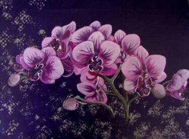 Painting titled "ORCHIDEE" by M.D-Agostino, Original Artwork