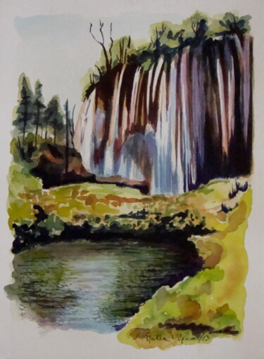 Painting titled ""CASCATE 2" Acquere…" by M.D-Agostino, Original Artwork, Watercolor