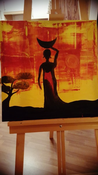 Malerei mit dem Titel "Die Frau" von Mikaleya Do., Original-Kunstwerk, Acryl