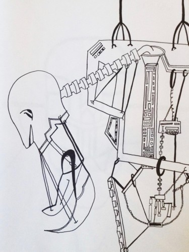 Dessin intitulée "Pantin" par Marie Duquenne, Œuvre d'art originale, Marqueur