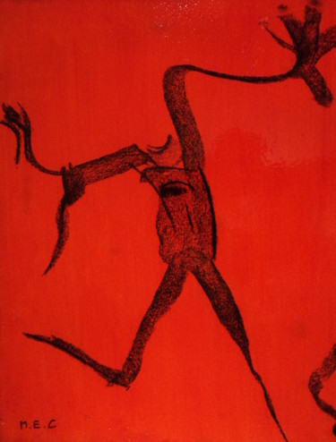 Painting titled "" the running man "" by M.E.C, Original Artwork