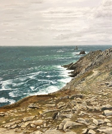 Painting titled ""La pointe du Raz"" by Mickael Gastineau, Original Artwork, Acrylic