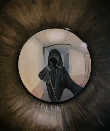 Картина под названием ""Dernière visite"" - Mickael Gastineau, Подлинное произведение искусства, Акрил Установлен на Деревян…
