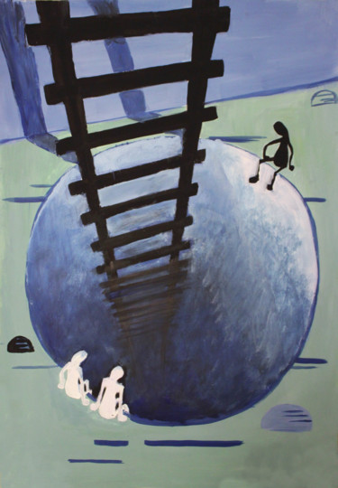 Peinture intitulée "Infinity hole stair…" par Mariia Iakovleva, Œuvre d'art originale, Acrylique