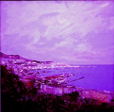 Peinture intitulée "Baie d'Alger" par M'Hamed Saci, Œuvre d'art originale