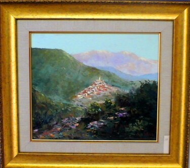 Peinture intitulée "paysage kabyle" par M'Hamed Saci, Œuvre d'art originale